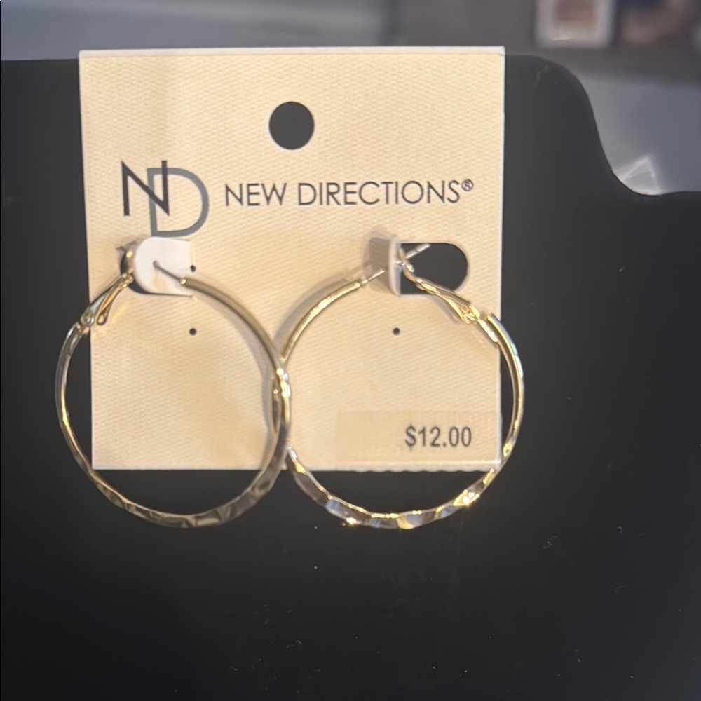 New Directions Gold Hoop Earrings